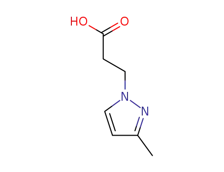 Molecular Structure of 72145-00-7 (3-(3-METHYL-1H-PYRAZOL-1-YL)PROPANOIC ACID)