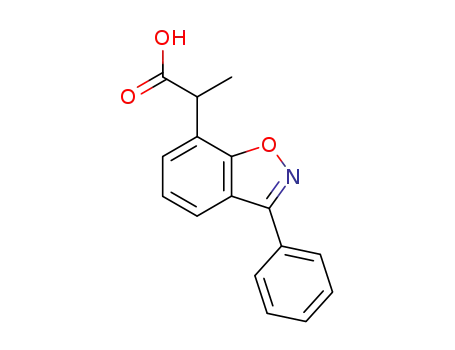 Molecular Structure of 71825-18-8 (1,2-Benzisoxazole-7-acetic acid, alpha-methyl-3-phenyl-)