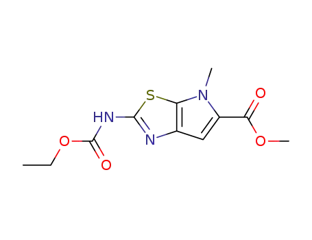 Molecular Structure of 72083-47-7 (methyl 2-[(ethoxycarbonyl)amino]-4-methyl-4H-pyrrolo[3,2-d][1,3]thiazole-5-carboxylate)
