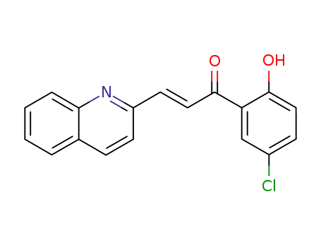 Molecular Structure of 7209-75-8 (1-(5-chloro-2-hydroxyphenyl)-3-(quinolin-2-yl)prop-2-en-1-one)