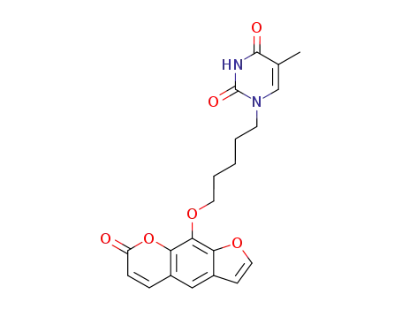 2,4(1H,3H)-Pyrimidinedione, 5-methyl-1-(5-((7-oxo-7H-furo(3,2-g)(1)benzopyran-9-yl)oxy)pentyl)-