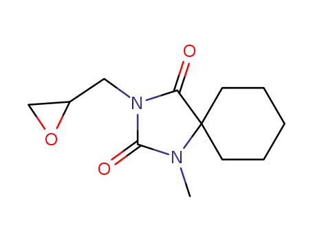 Molecular Structure of 723-01-3 (1-methyl-3-(oxiran-2-ylmethyl)-1,3-diazaspiro[4.5]decane-2,4-dione)