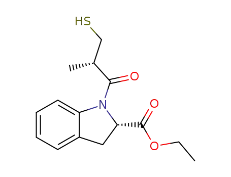 Molecular Structure of 86324-49-4 (ethyl 1-<3-mercapto-2(S)-methylpropionyl>indoline-2(S)-carboxylate)