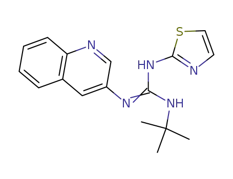 Molecular Structure of 72041-90-8 (2-tert-butyl-1-quinolin-3-yl-3-(1,3-thiazol-2-yl)guanidine)