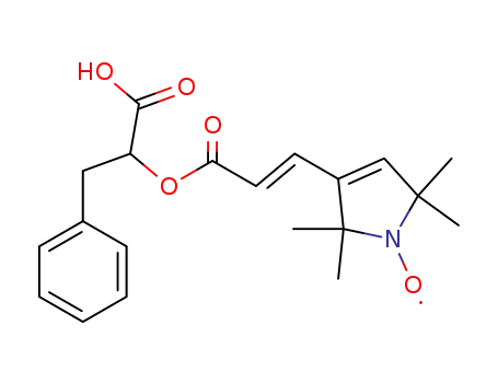 Molecular Structure of 72250-35-2 (O-3-(2,2,5,5-tetramethylpyrrolinyl-1-oxyl)propen-2-oyl-beta-phenyllactate)