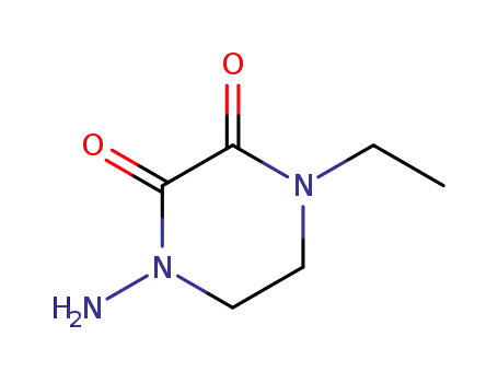 Molecular Structure of 71999-56-9 (2,3-Piperazinedione,1-amino-4-ethyl-(9CI))