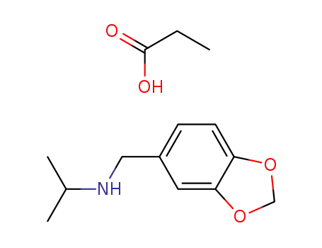 Molecular Structure of 72156-40-2 (N-(benzo[1,3]dioxol-5-ylmethyl)propan-2-amine, propanoic acid)