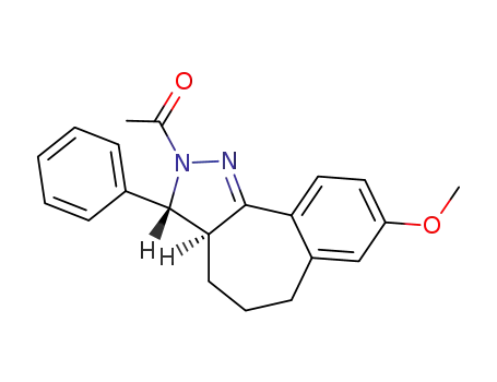 Benzo(6,7)cyclohepta(1,2-c)pyrazole, 2,3,3a,4,5,6-hexahydro-2-acetyl-8-methoxy-3-phenyl-, cis-
