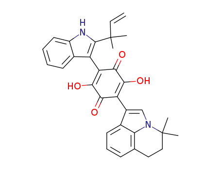 2-(4,4-dimethyl-5,6-dihydro-4H-pyrrolo[3,2,1-ij]quinolin-1-yl)-3,6-dihydroxy-5-[2-(2-methylbut-3-en-2-yl)-1H-indol-3-yl]cyclohexa-2,5-diene-1,4-dione