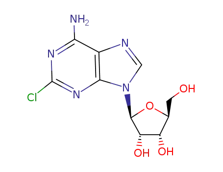 Molecular Structure of 72635-67-7 (L-2-CHLOROADENOSINE (9-(β-L-RIBOFURANOSYL)-2-CHLORO-6-AMINOPURINE))