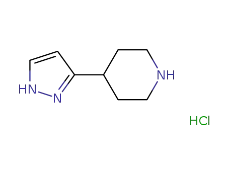 Piperidine, 4-(1H-pyrazol-3-yl)-, hydrochloride (1:1)
