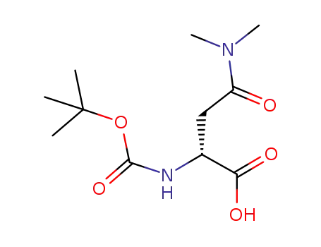 Molecular Structure of 721928-03-6 ((R)-2-((TERT-BUTOXYCARBONYL)AMINO)-4-(DIMETHYLAMINO)-4-OXOBUTANOIC ACID)