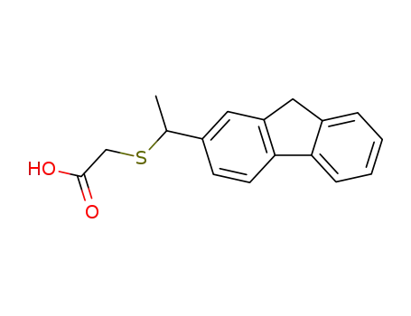 Molecular Structure of 72353-31-2 (Acetic acid, ((1-(9H-fluoren-2-yl)ethyl)thio)-, (+)-)