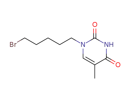 Molecular Structure of 31167-27-8 (2,4(1H,3H)-Pyrimidinedione, 1-(5-bromopentyl)-5-methyl-)