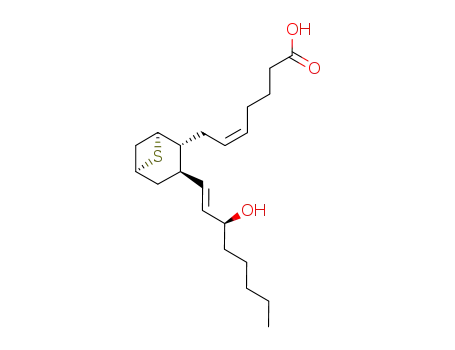 Molecular Structure of 89617-02-7 ((Z)-7-[(1S,2R,5S)-3-[(E,3S)-3-hydroxyoct-1-enyl]-7-thiabicyclo[3.1.1]h ept-2-yl]hept-5-enoic acid)