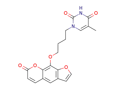 2,4(1H,3H)-Pyrimidinedione, 5-methyl-1-(4-((7-oxo-7H-furo(3,2-g)(1)ben zopyran-9-yl)oxy)butyl)-