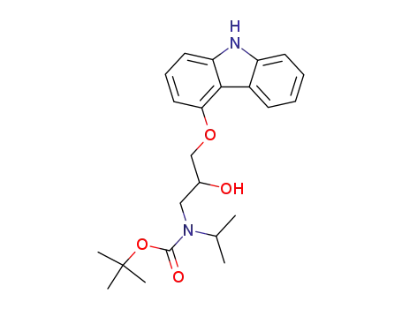 Molecular Structure of 117374-78-4 ((R,S)-3-N-tert-butoxycarbonylisopropylamino-1-(carbazol-4-yloxy)-2-propanol)