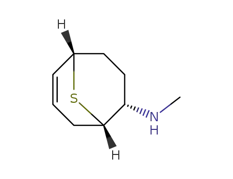 Molecular Structure of 62545-67-9 (9-Thiabicyclo[3.3.1]non-6-en-2-amine, N-methyl-, endo-)