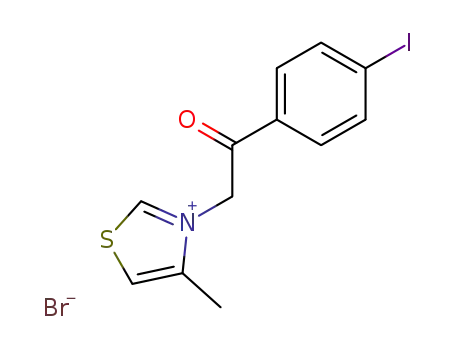 Molecular Structure of 7248-91-1 (3-[2-(4-iodophenyl)-2-oxoethyl]-4-methyl-1,3-thiazol-3-ium)