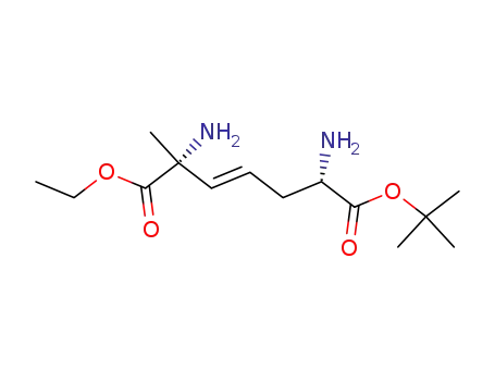Molecular Structure of 142573-53-3 ((2R,6S)-2,6-Diamino-2-methylhept-3-endisaeure-1-ethyl-7-(tert-butyl)ester)
