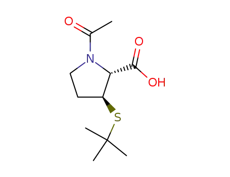 trans-1-Acetyl-3-tert-butylthio-2-pyrrolidincarbonsaeure
