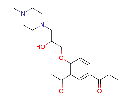 Molecular Structure of 79010-24-5 (1-{3-acetyl-4-[2-hydroxy-3-(4-methylpiperazin-1-yl)propoxy]phenyl}propan-1-one)