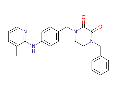 Molecular Structure of 79179-80-9 (1-benzyl-4-{4-[(3-methylpyridin-2-yl)amino]benzyl}piperazine-2,3-dione)