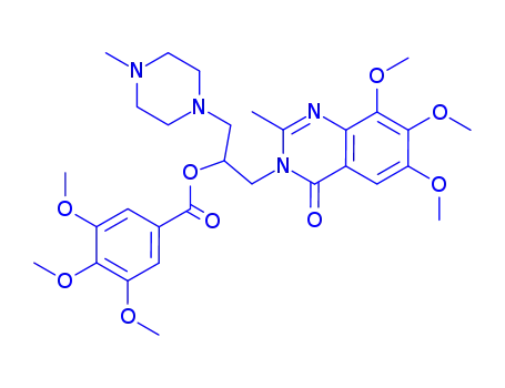 Benzoic  acid,  3,4,5-trimethoxy-,  1-[(4-methyl-1-piperazinyl)methyl]-2-(6,7,8-trimethoxy-2-methyl-4-oxo-3(4H)-quinazolinyl)ethyl  ester