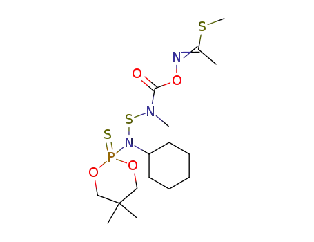 Molecular Structure of 72542-57-5 ((1-methylsulfanylethylideneamino) N-[cyclohexyl-(5,5-dimethyl-2-sulfan ylidene-1,3-dioxa-2$l^{5}-phosphacyclohex-2-yl)amino]sulfanyl-N-methyl -carbamate)