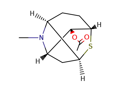 Molecular Structure of 62545-37-3 (8<i>anti</i>-acetoxy-1-methyl-(3a<i>t</i>,7a<i>t</i>)-octahydro-2<i>r</i>,5<i>c</i>-methano-thiopyrano[3,2-<i>b</i>]pyrrole)