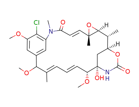 Molecular Structure of 78987-29-8 (11-chloro-21-hydroxy-12,15,20-trimethoxy-2,5,9,16-tetramethyl-4,24-dioxa-9,22-diazatetracyclo[19.3.1.1~10,14~.0~3,5~]hexacosa-6,10(26),11,13,16,18-hexaene-8,23-dione)