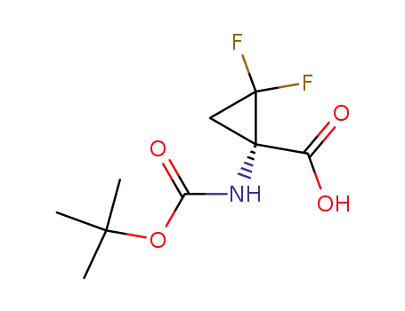 Molecular Structure of 796882-45-6 (1-((tert-Butoxycarbonyl)aMino)-2,2-difluorocyclopropanecarboxylic acid)