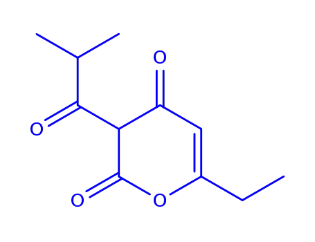 Molecular Structure of 725266-70-6 (4-Heptenoicacid,5-hydroxy-2-isobutyryl-3-oxo-,delta-lactone(5CI))