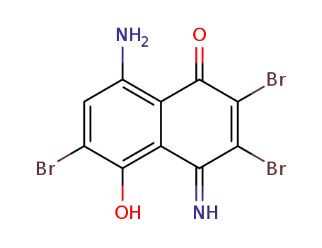 Molecular Structure of 72918-29-7 (4,8-diamino-2,3,6-tribromo-naphthalene-1,5-dione)