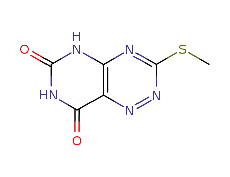 Molecular Structure of 7271-91-2 (3-(methylsulfanyl)pyrimido[4,5-e][1,2,4]triazine-6,8(5H,7H)-dione)