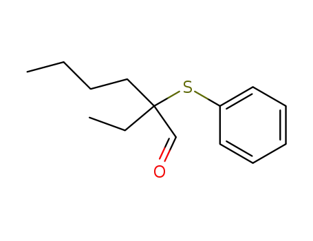 Molecular Structure of 73188-46-2 (Hexanal, 2-ethyl-2-(phenylthio)-)