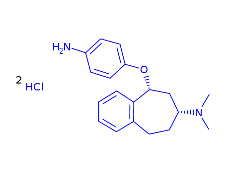 Molecular Structure of 72575-47-4 (5H-Benzocyclohepten-7-amine, 6,7,8,9-tetrahydro-5-(4-aminophenoxy)-N,N -dimethyl-, dihydrochloride, cis-)