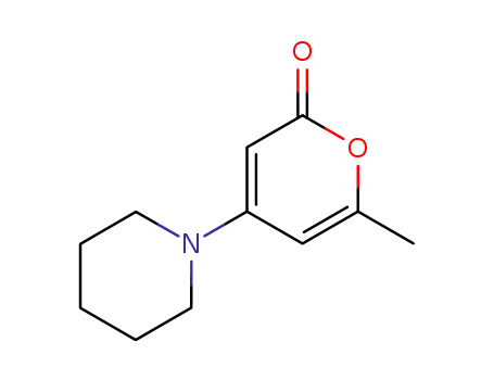 Molecular Structure of 7272-67-5 (6-methyl-4-(piperidin-1-yl)-2H-pyran-2-one)
