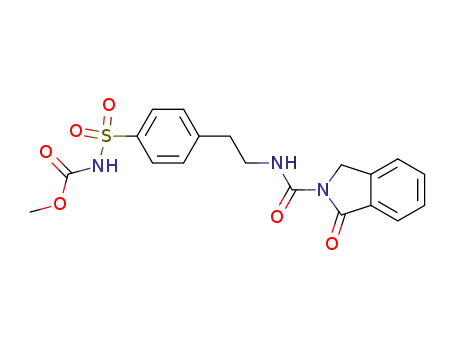 Molecular Structure of 74572-51-3 (N-(4-[2-(1-oxo-isoindoline-2-carboxamido)-ethyl]-benzenesulfonyl)-carbamic acid methyl ester)