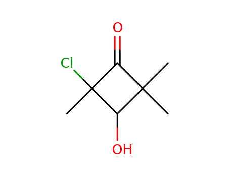 Molecular Structure of 73199-38-9 (Cyclobutanone,  2-chloro-3-hydroxy-2,4,4-trimethyl-)