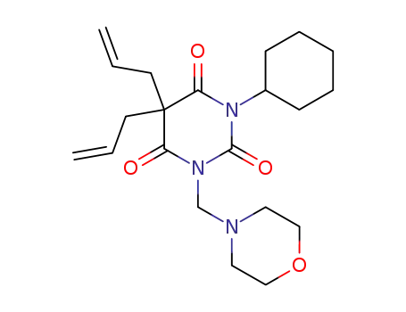 Molecular Structure of 72771-87-0 (1-cyclohexyl-3-(morpholin-4-ylmethyl)-5,5-di(prop-2-en-1-yl)pyrimidine-2,4,6(1H,3H,5H)-trione)