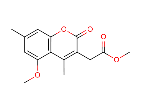 Molecular Structure of 892558-53-1 (methyl 2-(5-methoxy-4,7-dimethyl-2-oxo-2H-chromen-3-yl)acetate)