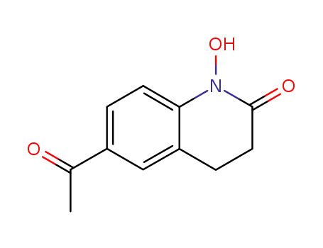 Molecular Structure of 113961-92-5 (2(1H)-Quinolinone, 6-acetyl-3,4-dihydro-1-hydroxy-)