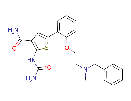 3-Thiophenecarboxamide, 2-[(aminocarbonyl)amino]-5-[2-[2-[methyl(phenylmethyl)amino]ethoxy]phenyl]-