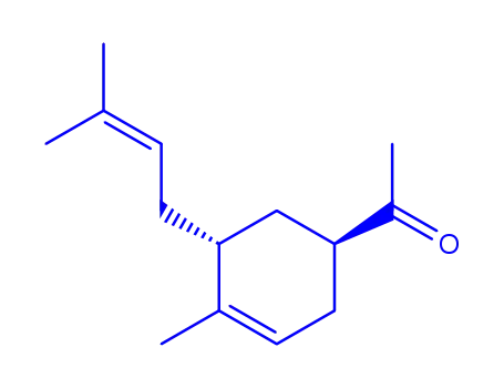 Molecular Structure of 72928-23-5 (1-[4-methyl-5-(3-methyl-2-butenyl)-3-cyclohexen-1-yl]ethan-1-one)