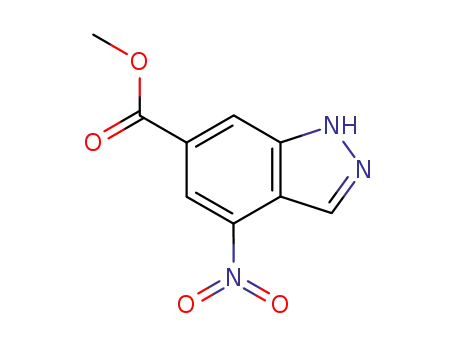 Molecular Structure of 72922-61-3 (4-NITRO-6-INDAZOLECARBOXYLIC ACID METHYL ESTER)