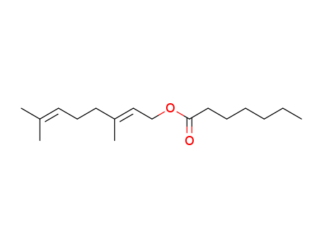 Heptanoic acid (E)-3,7-dimethyl-2,6-octadienyl ester