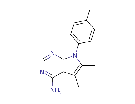 Molecular Structure of 72578-43-9 (5,6-DIMETHYL-7-(4-METHYLPHENYL)-7H-PYRROLO[2,3-D]PYRIMIDIN-4-AMINE)