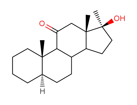 Molecular Structure of 7100-31-4 ((5alpha,17beta)-17-hydroxy-17-methylandrostan-11-one)