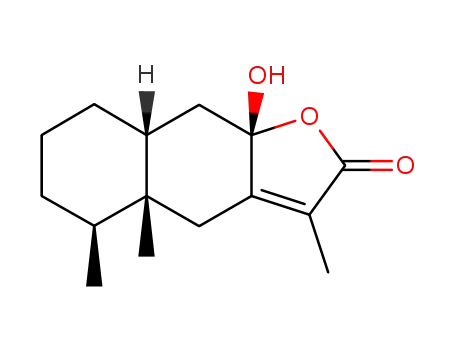 Molecular Structure of 73171-25-2 ((4aR,5S,8aR,9aR)-9a-hydroxy-3,4a,5-trimethyl-4a,5,6,7,8,8a,9,9a-octahydronaphtho[2,3-b]furan-2(4H)-one)